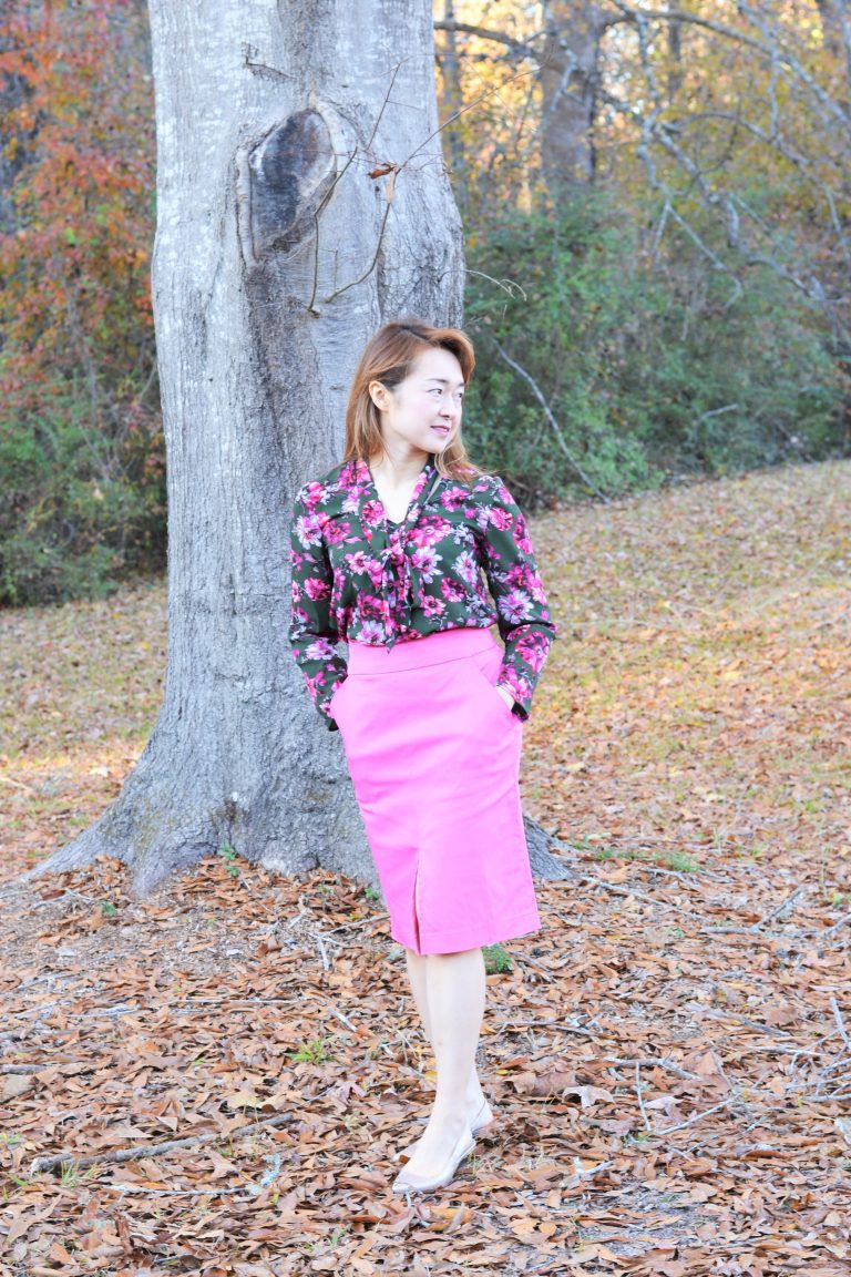 Army Green Floral Crepe, Vogue 9204