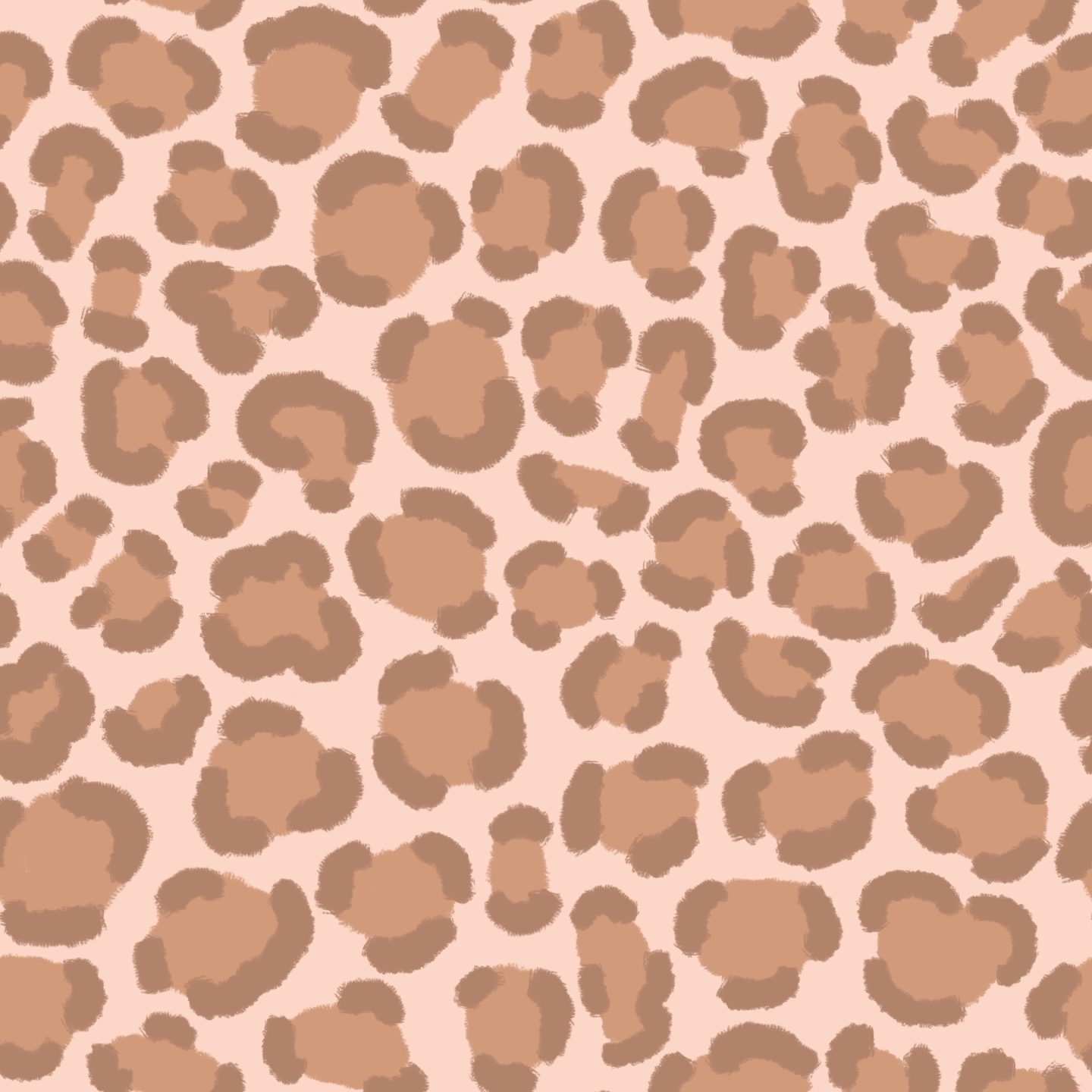 Warm tan leopard print with soft brown painterly spots from Blush Safari for children’s fabric