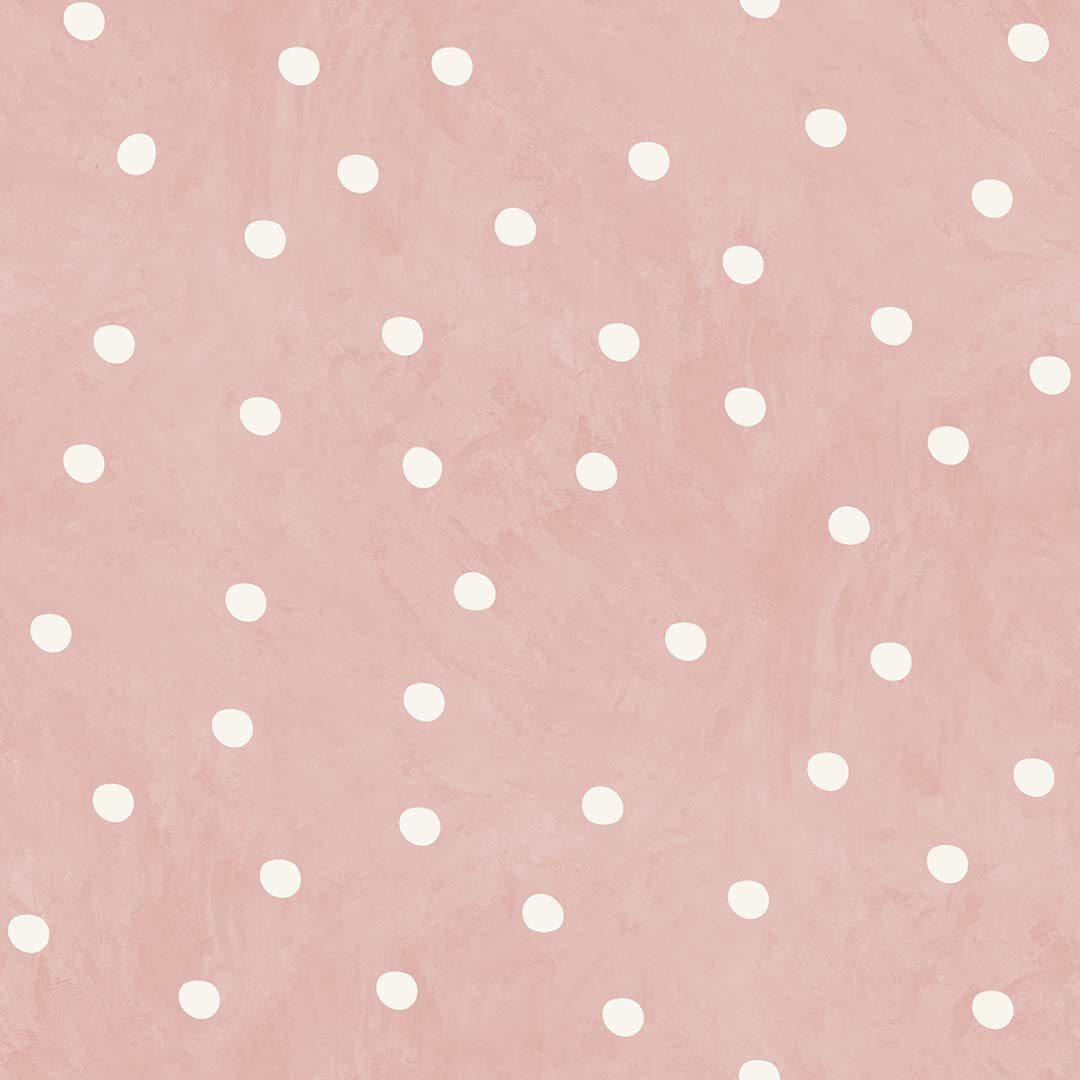 White dot blender on warm blush textured ground from Bloom and Blush for children’s fabric