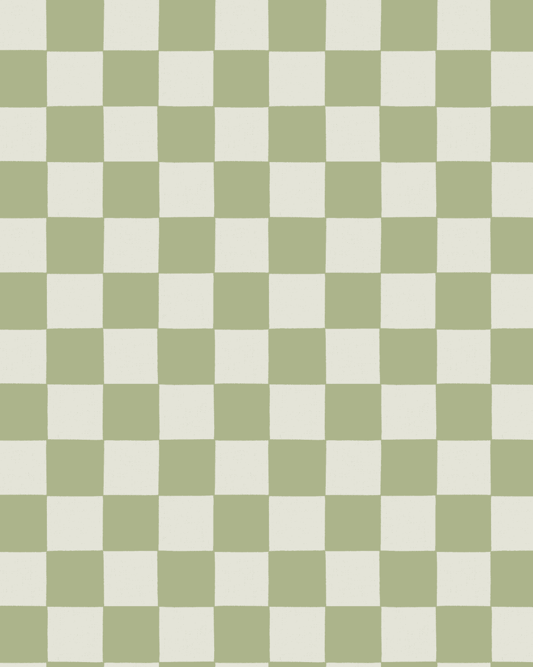 Sage Gingham pattern from the Lavender Meadow collection by Studio Meggi, featuring soft green and warm cream checks.